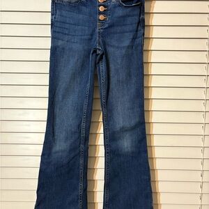 Abercrombie Kids high-rise flair Dark Blue Jeans 9/10 Long Girls